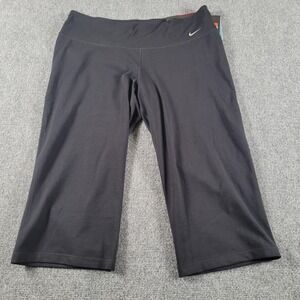 Nike Dri-Fit Pants Womens Large Black Training Regular Fit Stretch Yoga Athletic